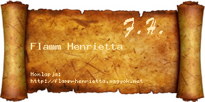 Flamm Henrietta névjegykártya